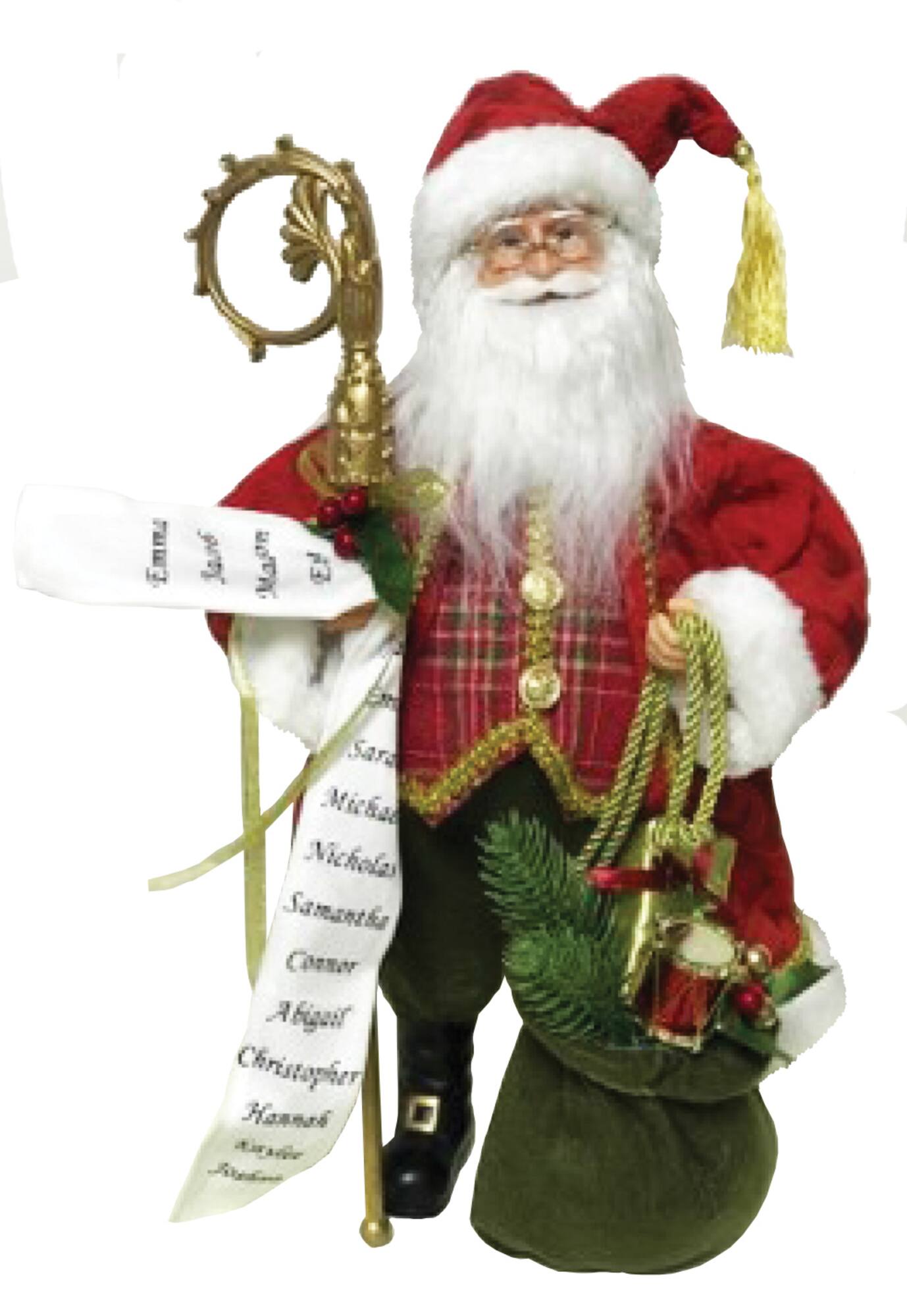 Santa's Workshop 15" Red Plaid Victorian Claus